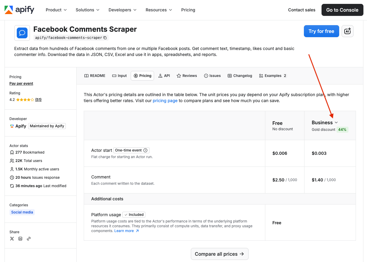 Apify Store discounts